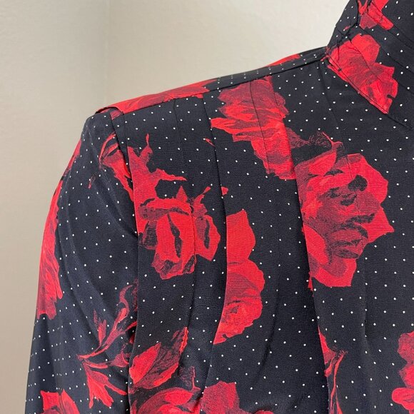 The Kooples Red and Black Floral Blouse - Picture 16 of 16